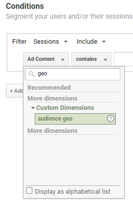New segment custom dimensions