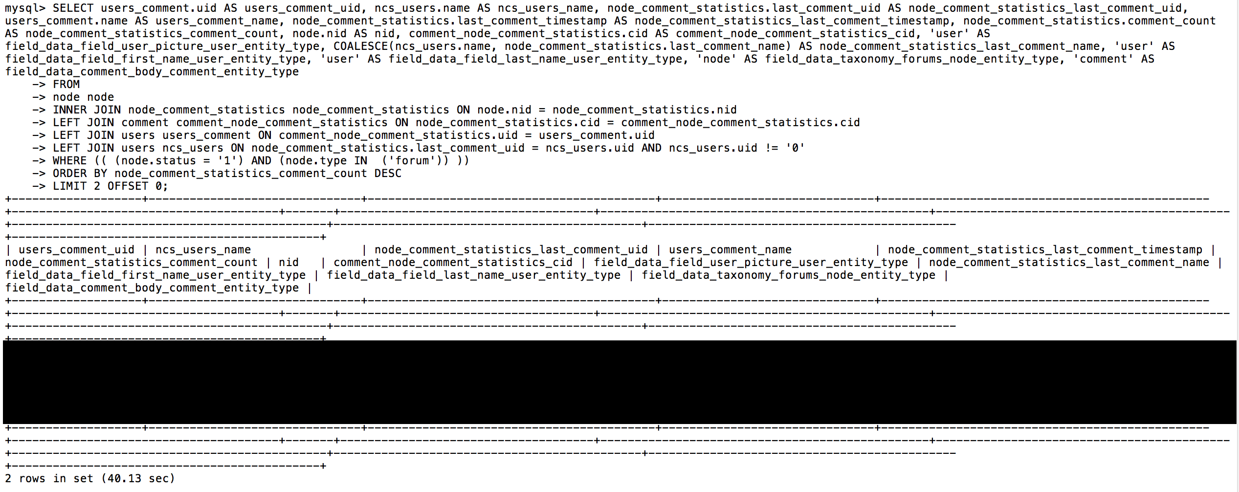 Execute the query