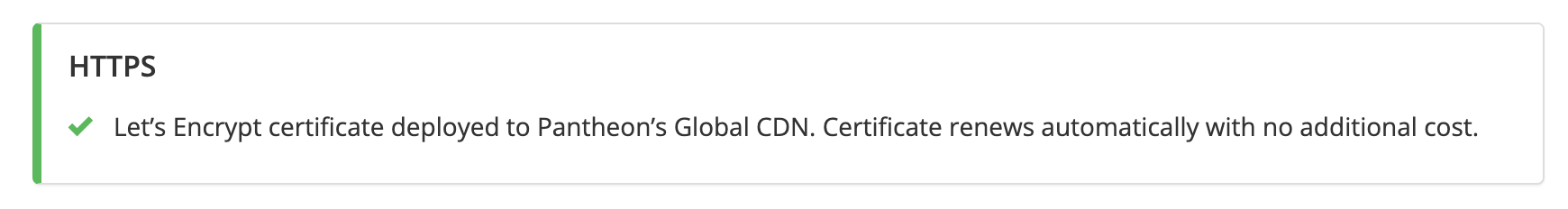 HTTPS is provisioned