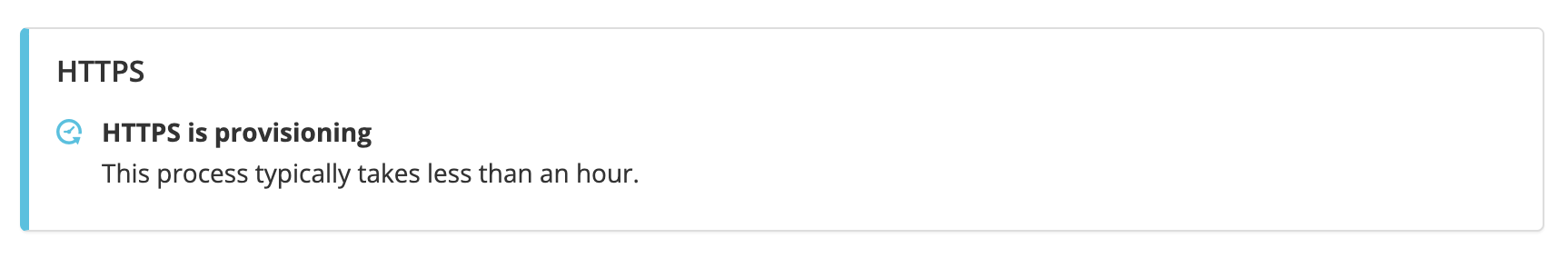 HTTPS is provisioning