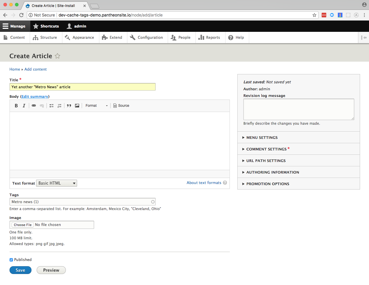 Node add form