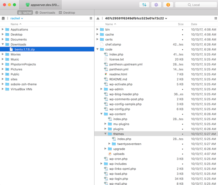 Open in your default SFTP client window