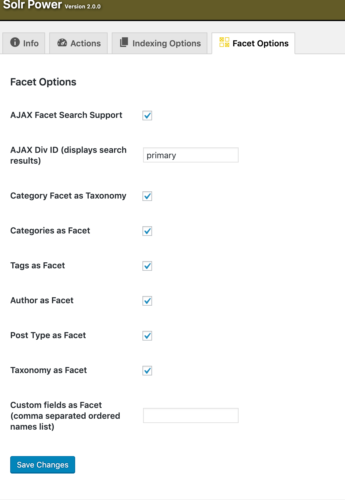 Solr Settings
