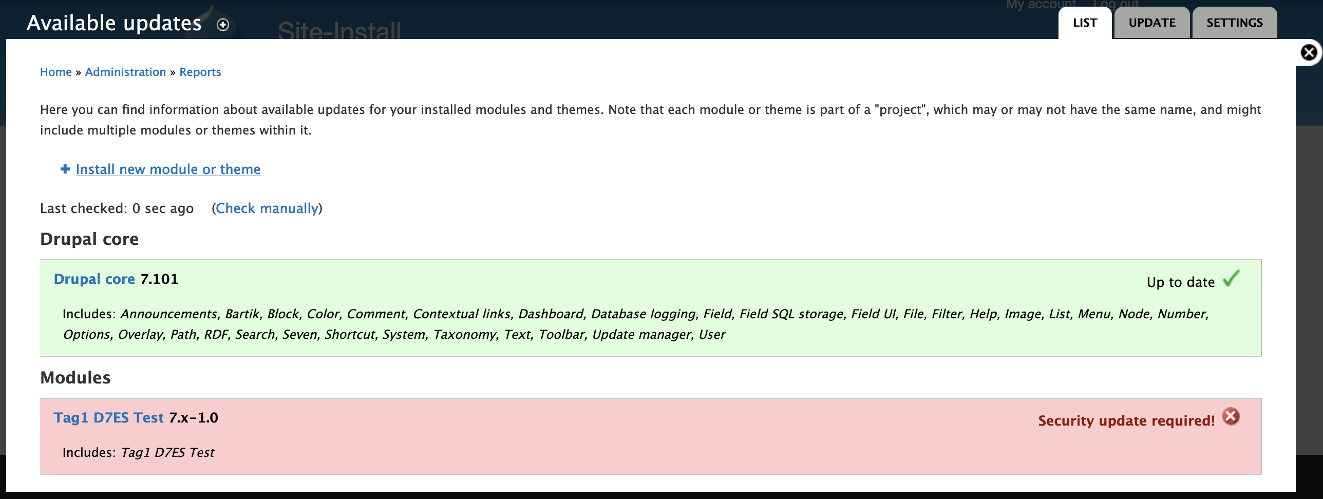 Tag1 D7ES available updates